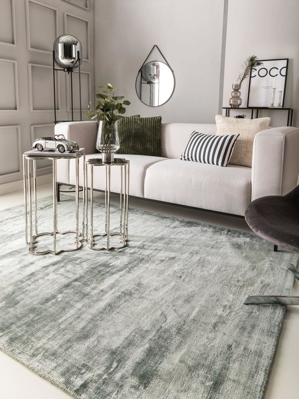 Tappeto fatto a mano 'Nela Light Green' 80x150cm