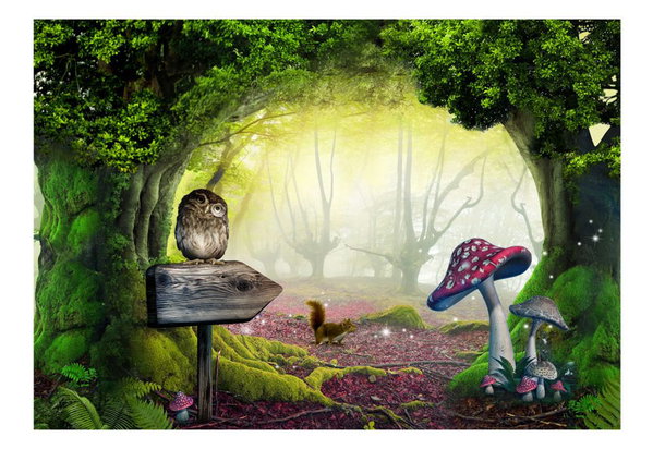 Zelfklevend behang 'Owlish corner'