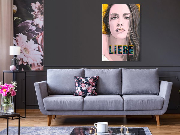 Kunstdruck auf Leinwand 'Liebe Vertical'
