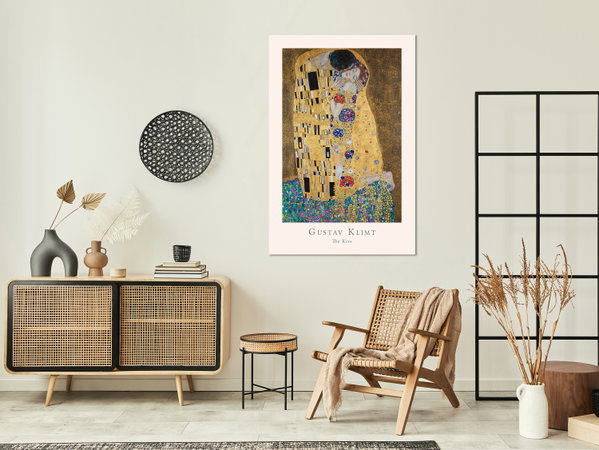 Stampa artistica su tela 'Gustav Klimt - The Kiss Vertical'