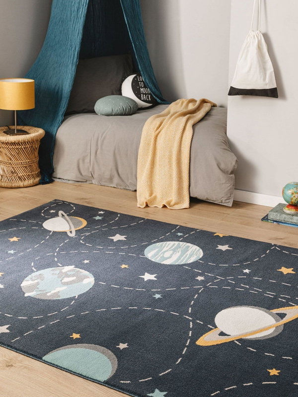 Design Kinderteppich Apollo Blau II