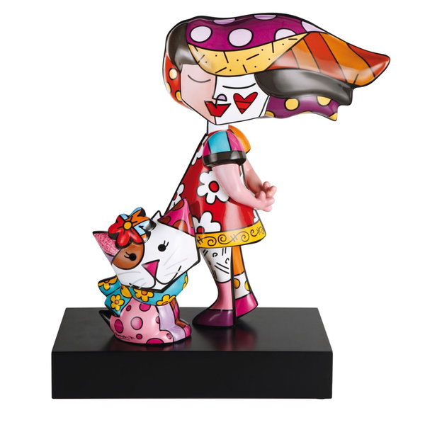 Porcelain figure 'My Lovely Friend' by Romero Britto 7x19x16 inches