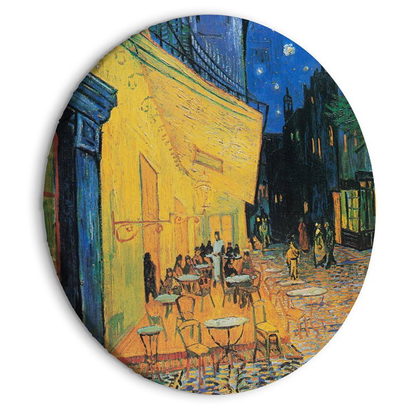 Pintura redonda 'Gogh's Café Terrace'