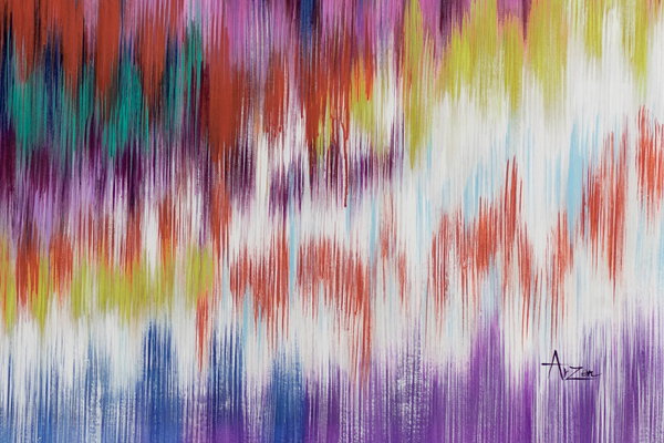 Kleuren in dikke laag aangebracht