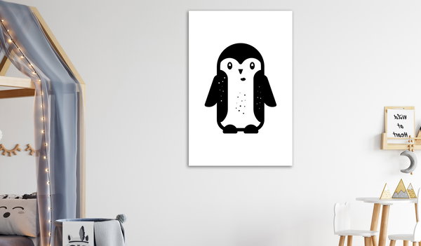 Kunstdruck auf Leinwand 'Funny Penguin Vertical'