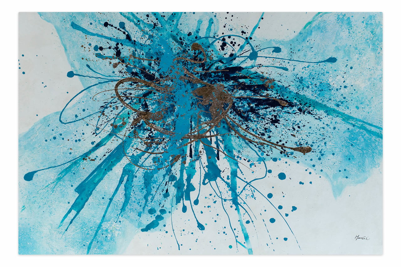 Olieverf schilderijen 'Poseidon's Power' | Handgeschilderd unicum 180x120cm in de ruimte.