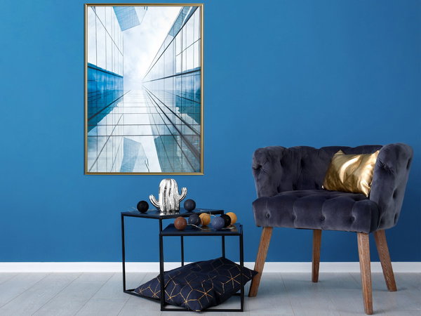 Poster 'Steel and Glass (Blue)'