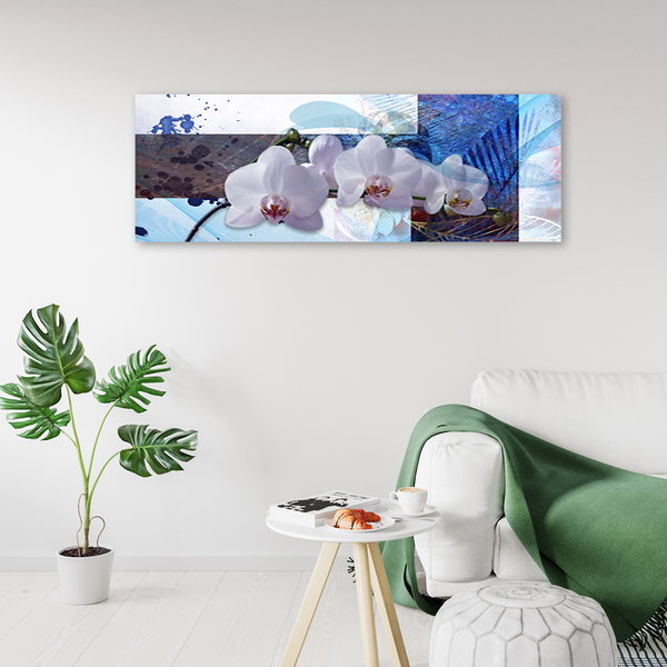 Kunstdruck auf Leinwand 'Orchid Dreams in Azure'