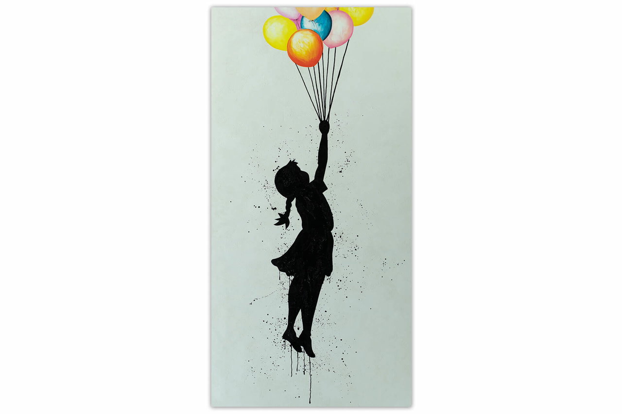 XXL Olieverf schilderijen 'Banksy Revisited' | Handgeschilderd unicum in de ruimte.