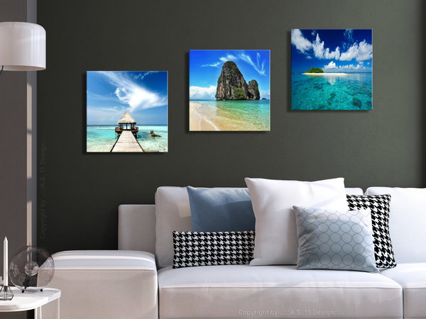 Kunstdruck auf Leinwand 'The Places of Dreams (3-teilig)'