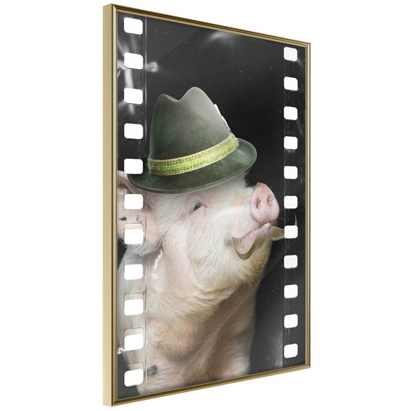 Poster 'Pig with Mustache'