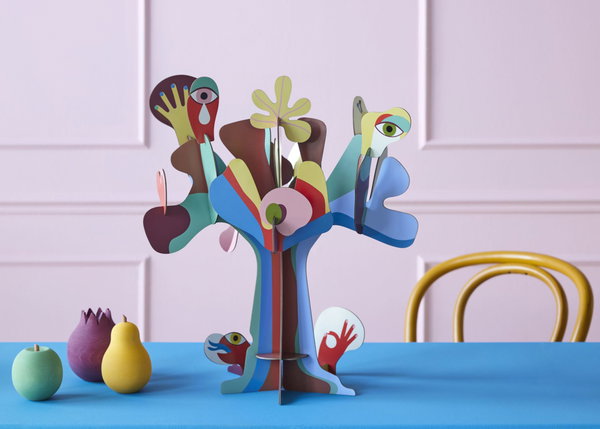 Papierskulptur 'Abstrakter Baum'