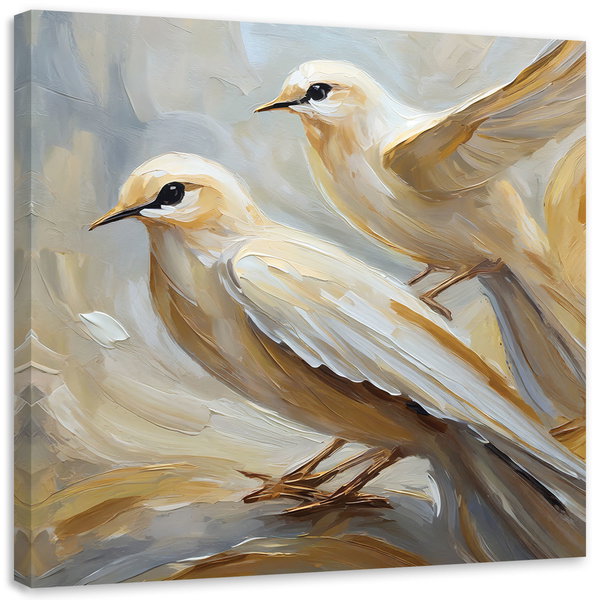 Impressão em tela 'Pair of Ivory Doves'