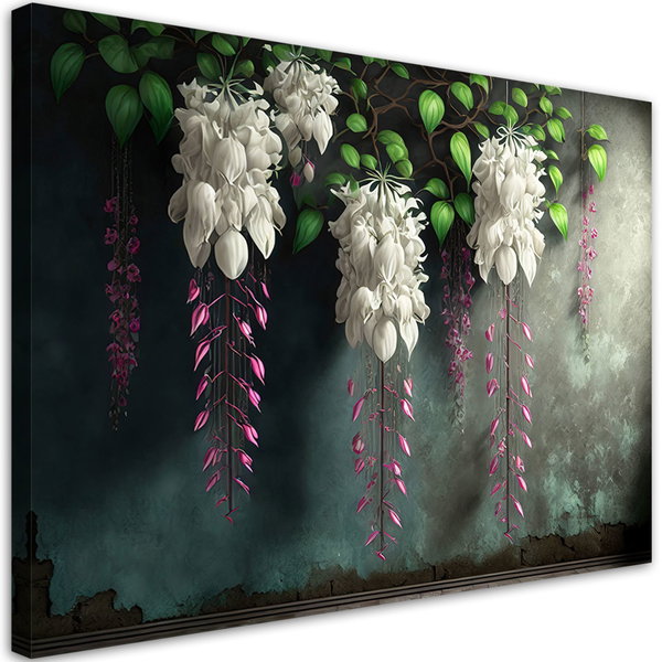 Kunstdruck auf Leinwand 'Hanging White Flowers 2'