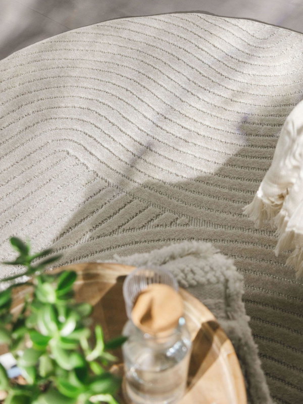 Design In- &amp; Outdoor Runder Teppich Mars Beige