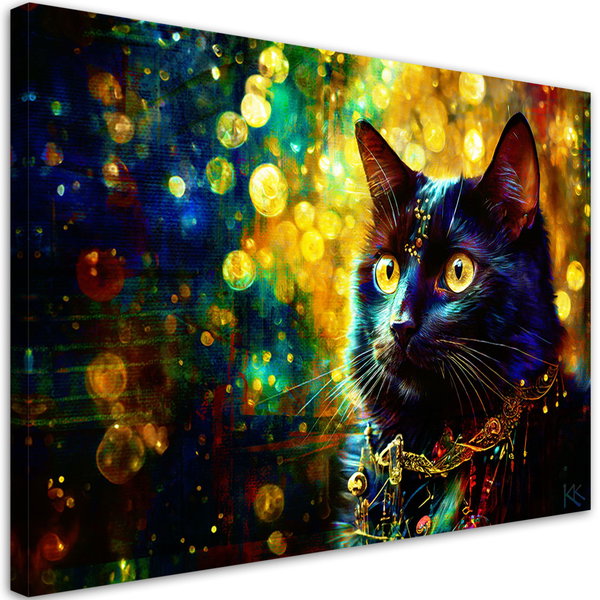 Kunstdruck auf Leinwand 'Mystical Feline in the Glow 1'