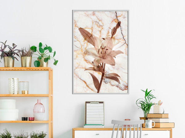 Poster 'Lily on Marble Background'