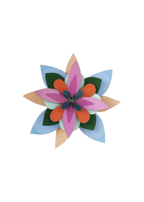 3D Wandobject gemaakt van karton 'Paper Flower Bloom'