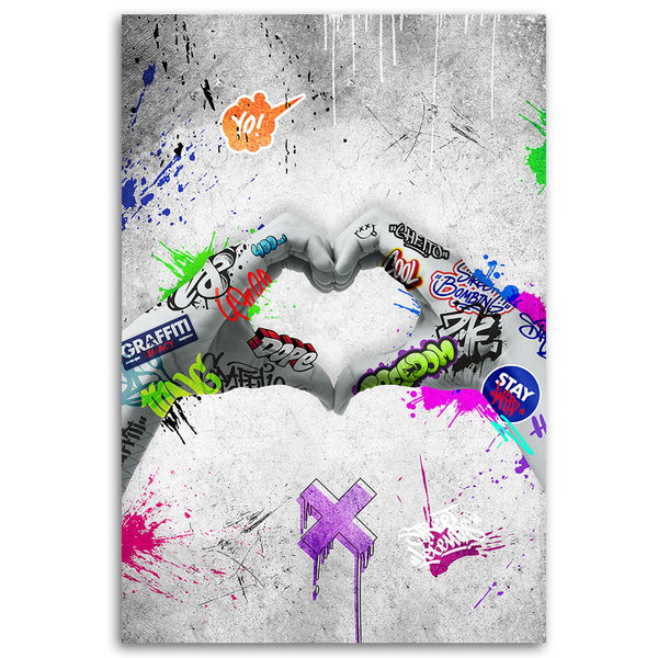 Tisk na plátno 'Graffiti Heartbeat'