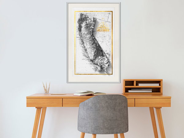 Poster 'Raised Relief Map: California'