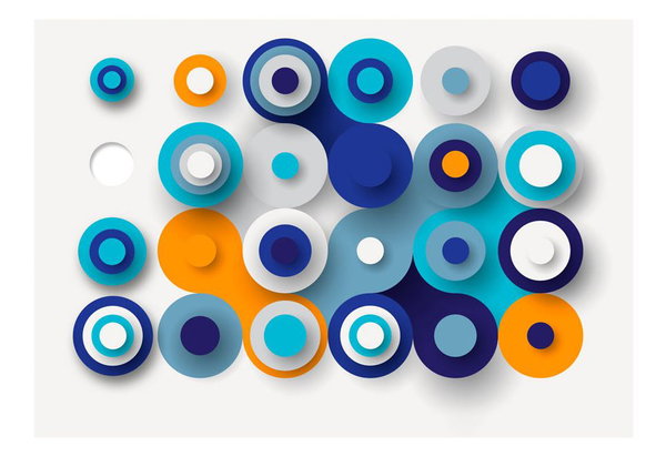 Tapete 'Geometry Of Blue Wheels'