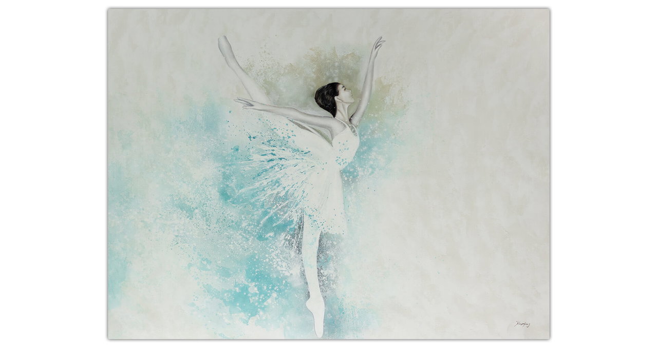 XXL Olieverf schilderijen 'White Swan' | Handgeschilderd unicum in de ruimte.