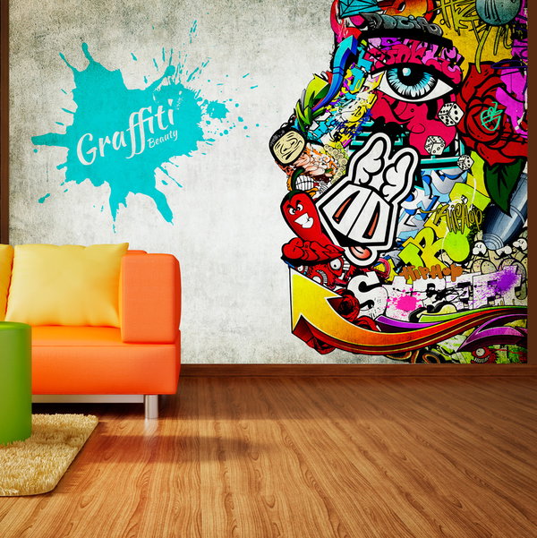 Zelfklevend behang 'Graffiti beauty'