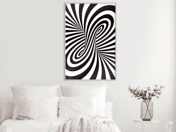 Poster 'Black and White Swirl'