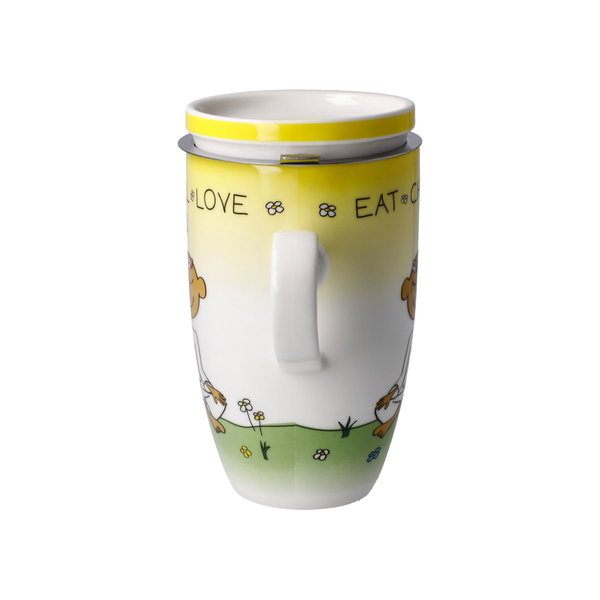 Goebel Teetasse mit Sieb und Deckel 'Eat Chill Love'
