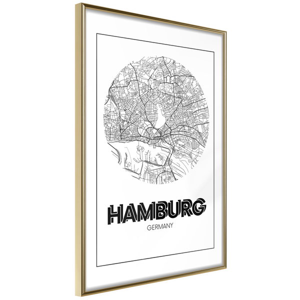 Poster 'City Map: Hamburg (Round)'