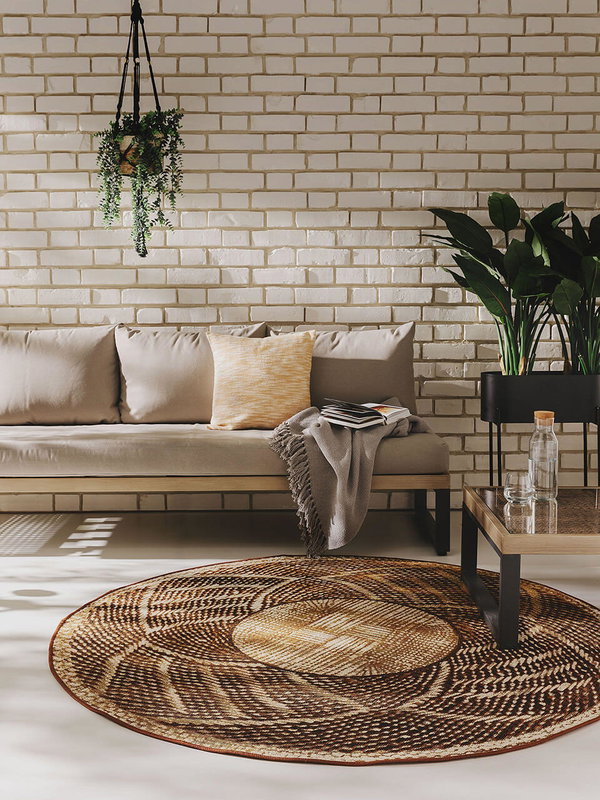 Design In- &amp; Outdoor Runder Teppich Artis Gold