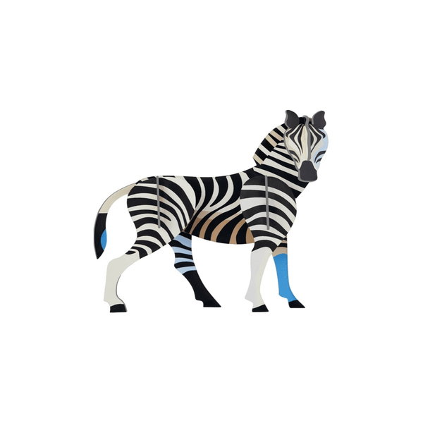 Escultura de pared de cartón 'Striped Zebra Art'