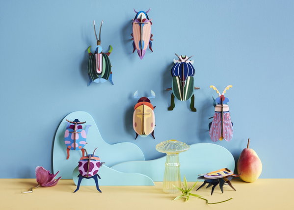 Wanddeko Papier 'Zitronenkäfer'