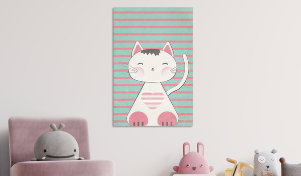 Stampa artistica su tela 'Striped Kitten Vertical'