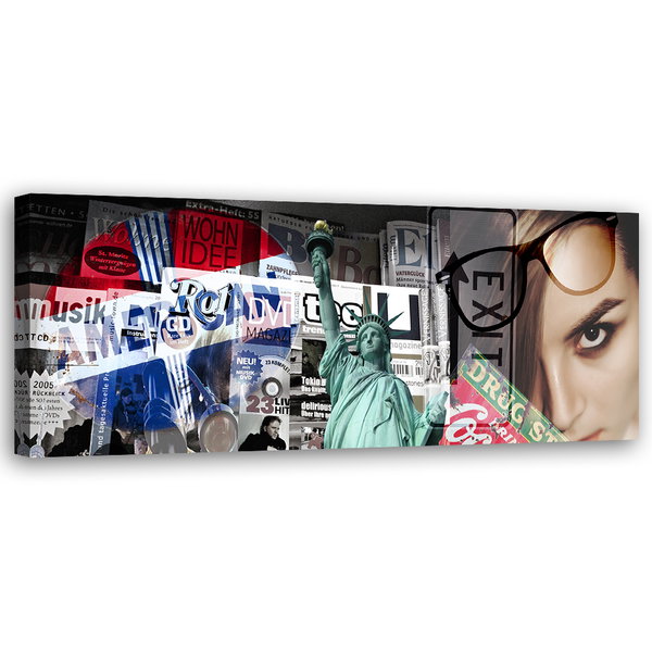 Kunstdruck auf Leinwand 'USA Collage'