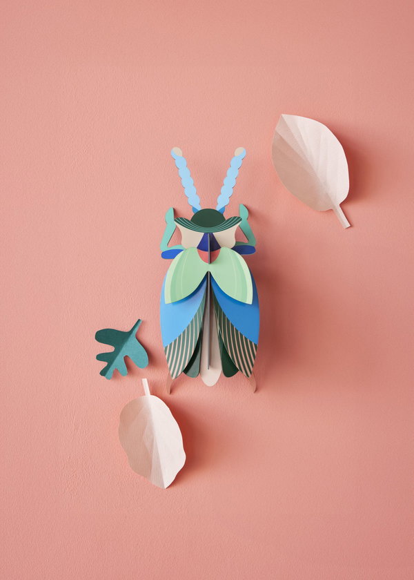 Wanddeko Papier 'Azurflügel-Käfer'