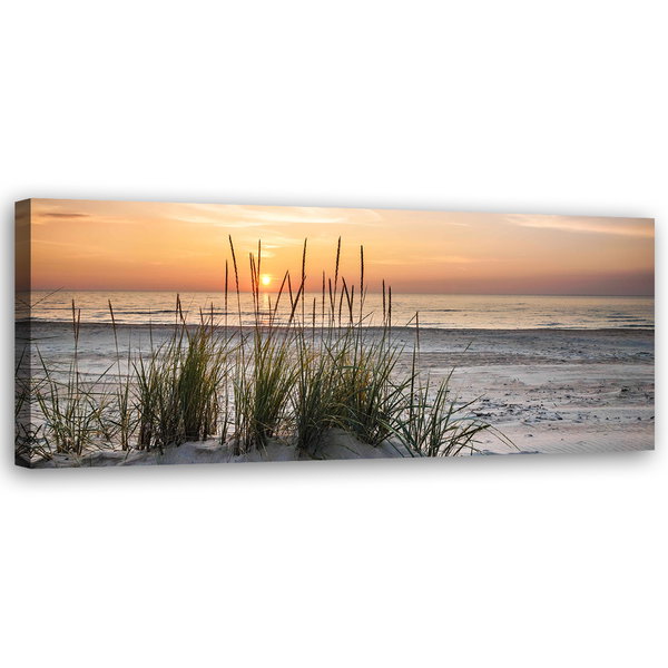Kunstdruck auf Leinwand 'Beach with Coastal Grasses 1'