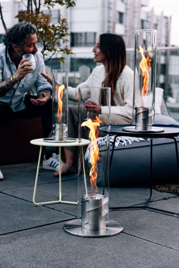 SPIN 900 Tischfeuer silber | Outdoor &amp; Indoor