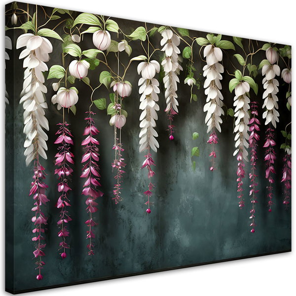Kunstdruck auf Leinwand 'Hanging White Flowers 1'