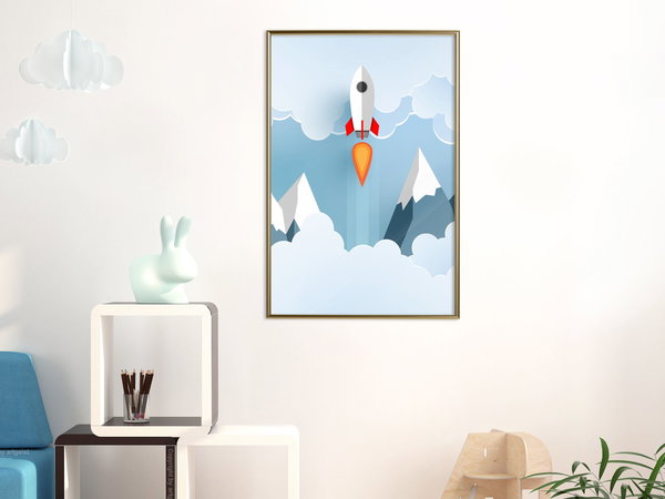 Poster 'Rocket in the Clouds'