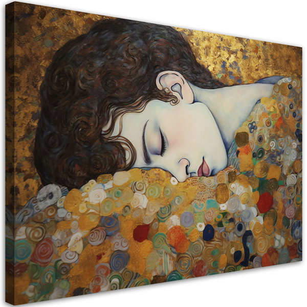 Kunstdruck auf Leinwand 'Klimt - Woman Face 3'