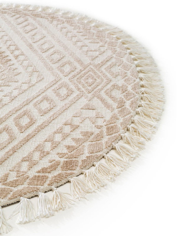 Design Runder Teppich Elias Beige