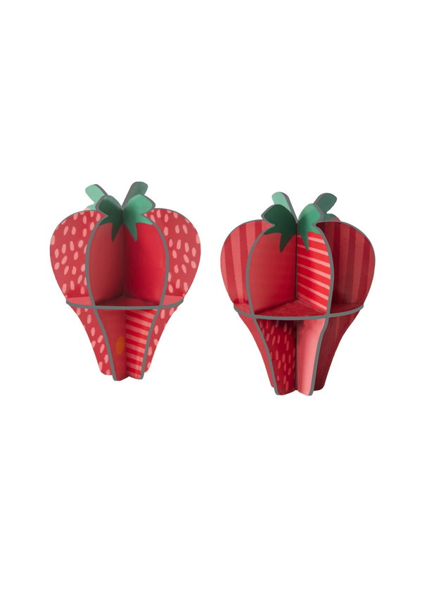 Paper Sculpture 'Strawberry Shelf Duo'