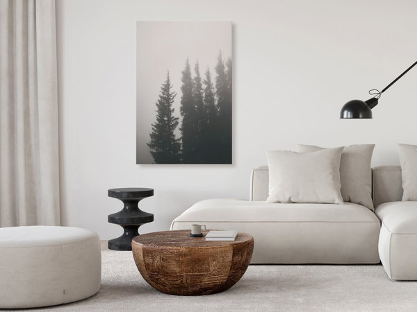 Kunstdruck auf Leinwand 'Smell of Forest Fog Vertical'