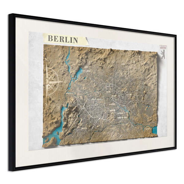 Poster 'Raised Relief Map: Berlin'