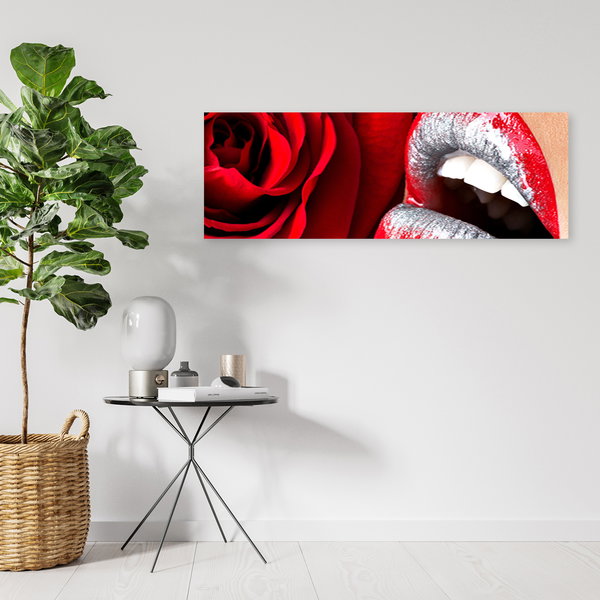Kunstdruck auf Leinwand 'Seductive Silvers Lips'