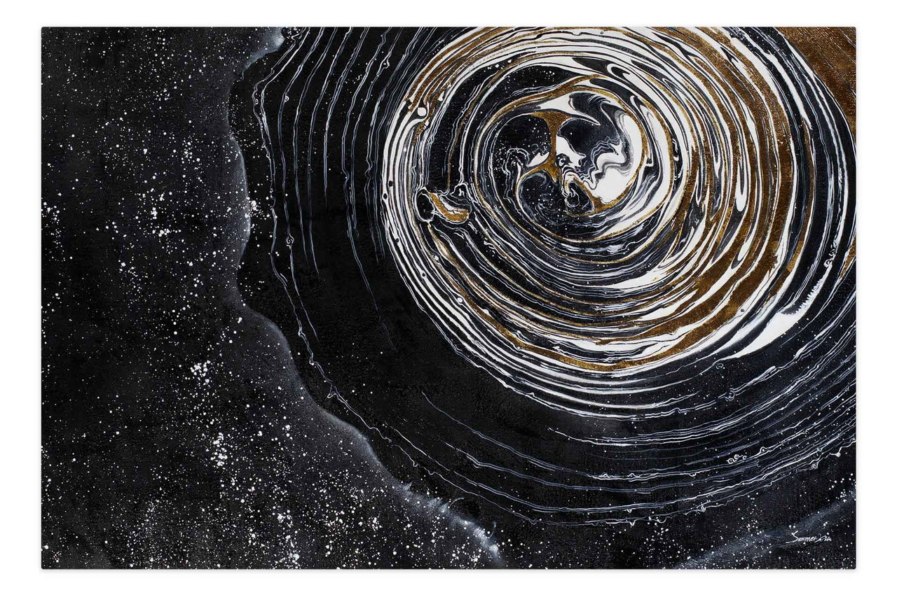 Olieverf schilderijen 'Spiral Galaxy' | Handgeschilderd unicum 180x120cm in de ruimte.