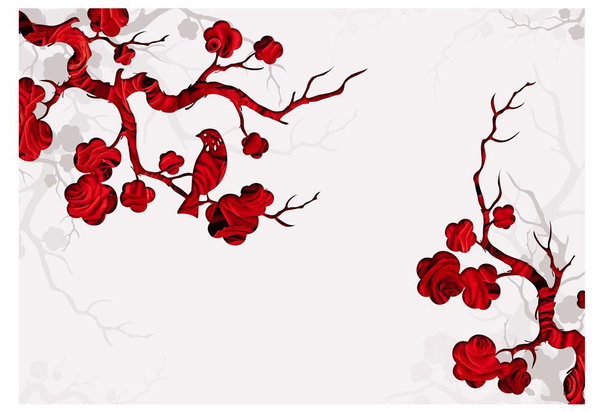 Tapete 'Red bush'