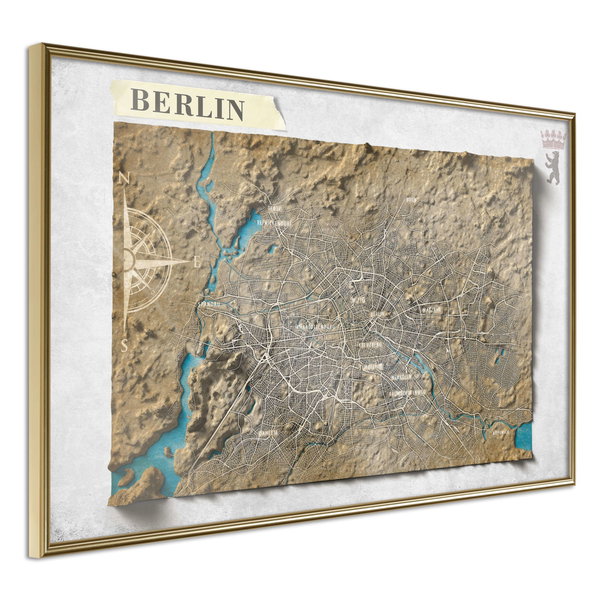 Poster 'Raised Relief Map: Berlin'