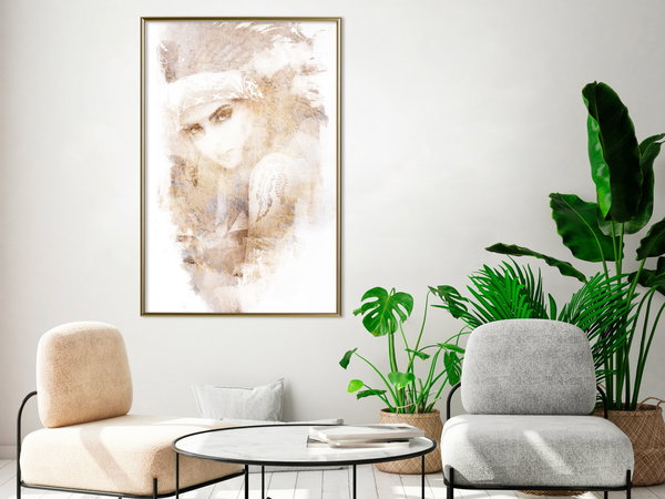 Poster 'Mysterious Look (Beige)'